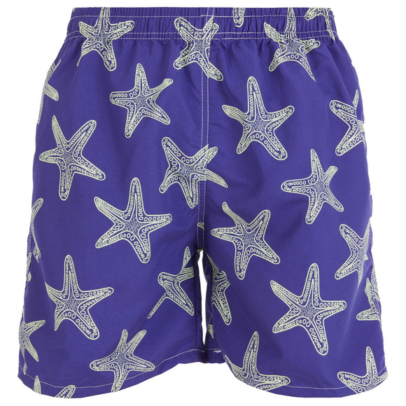 Men Swimming Trunks Beach Shorts SwimSuit Pockets & Mesh Lining, Starfish, NEW - Picture 1 of 6